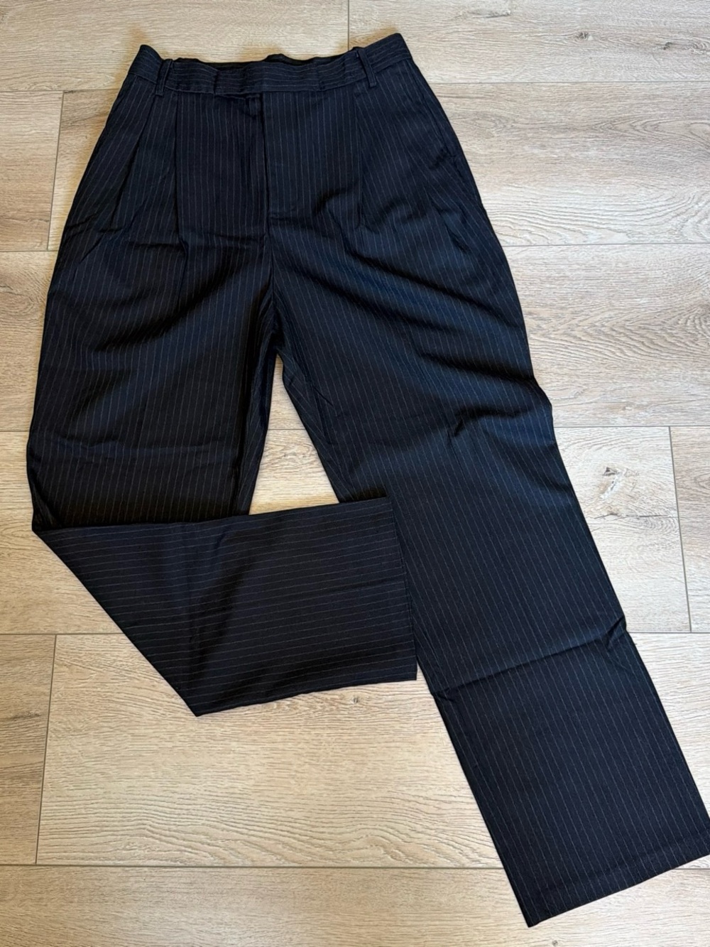 Rails Black Pinstripe Trousers